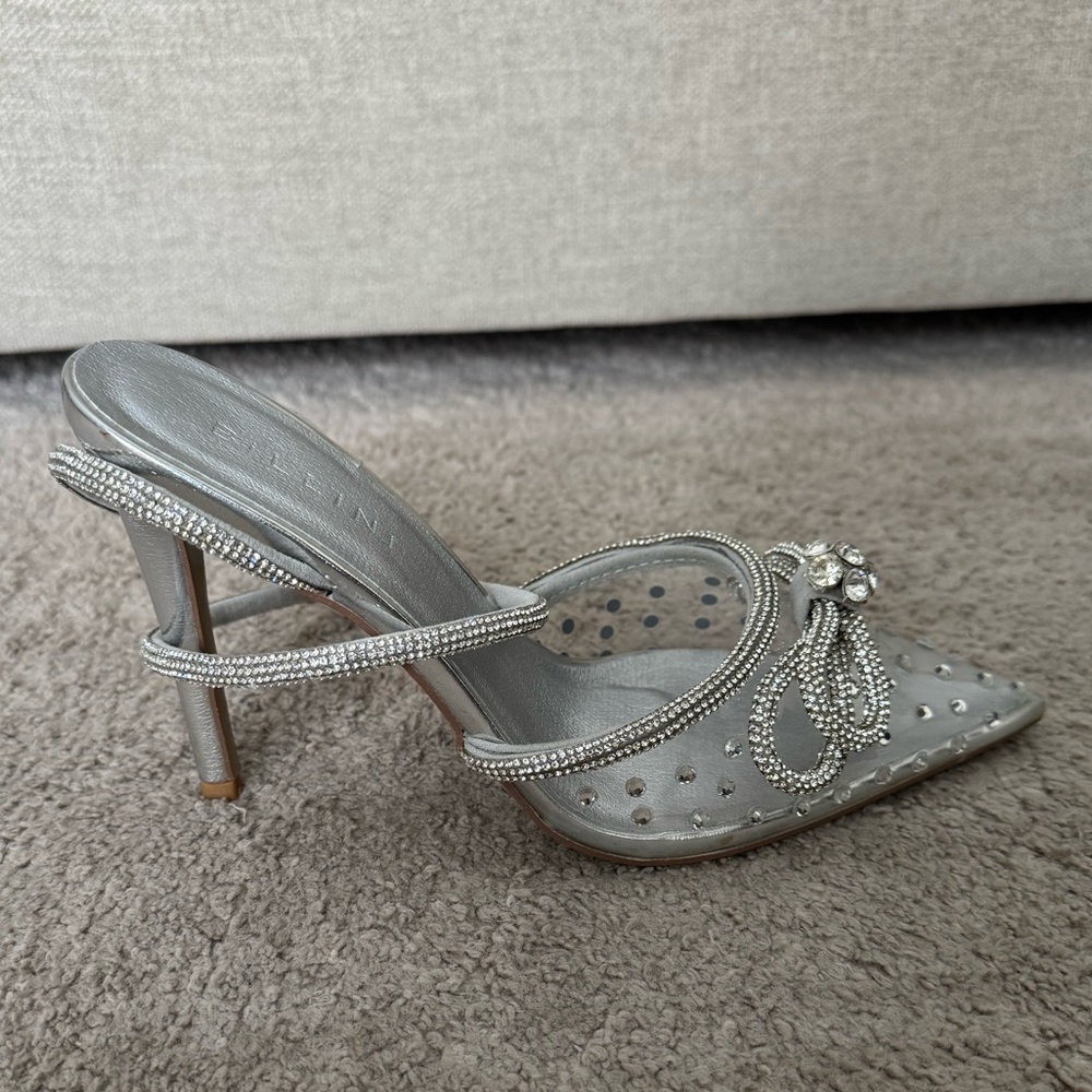 Bellini Silver Rhinestone Bow Pointed-Toe Heels - Picture 8 of 10
